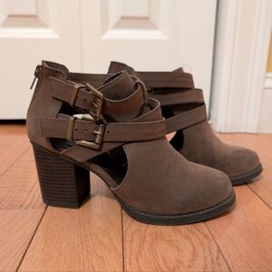 Charlotte Russe booties, Brown, size 7.5